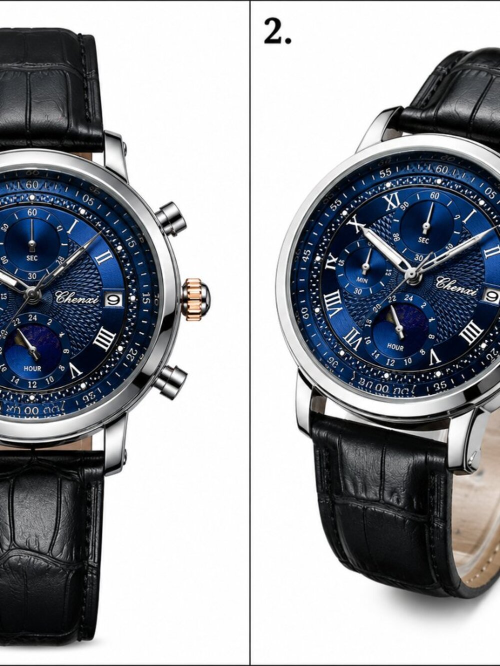 WA-17--Chenxi Blue Dial Moon Phase Men's Watch